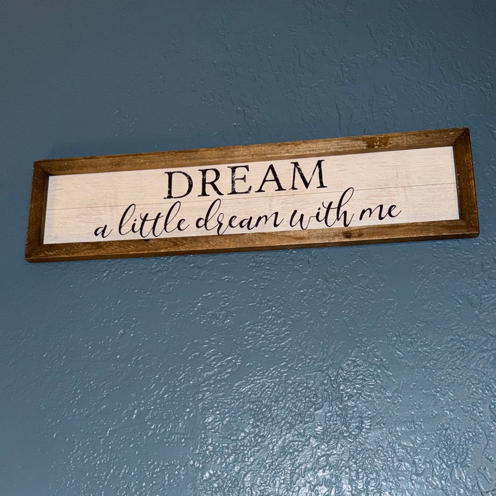 Dream Wooden Wall Decor Sign with Brown Frame